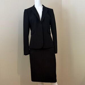Calvin Klein Elegant Black Blazer and Skirt Set